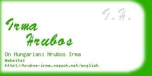 irma hrubos business card